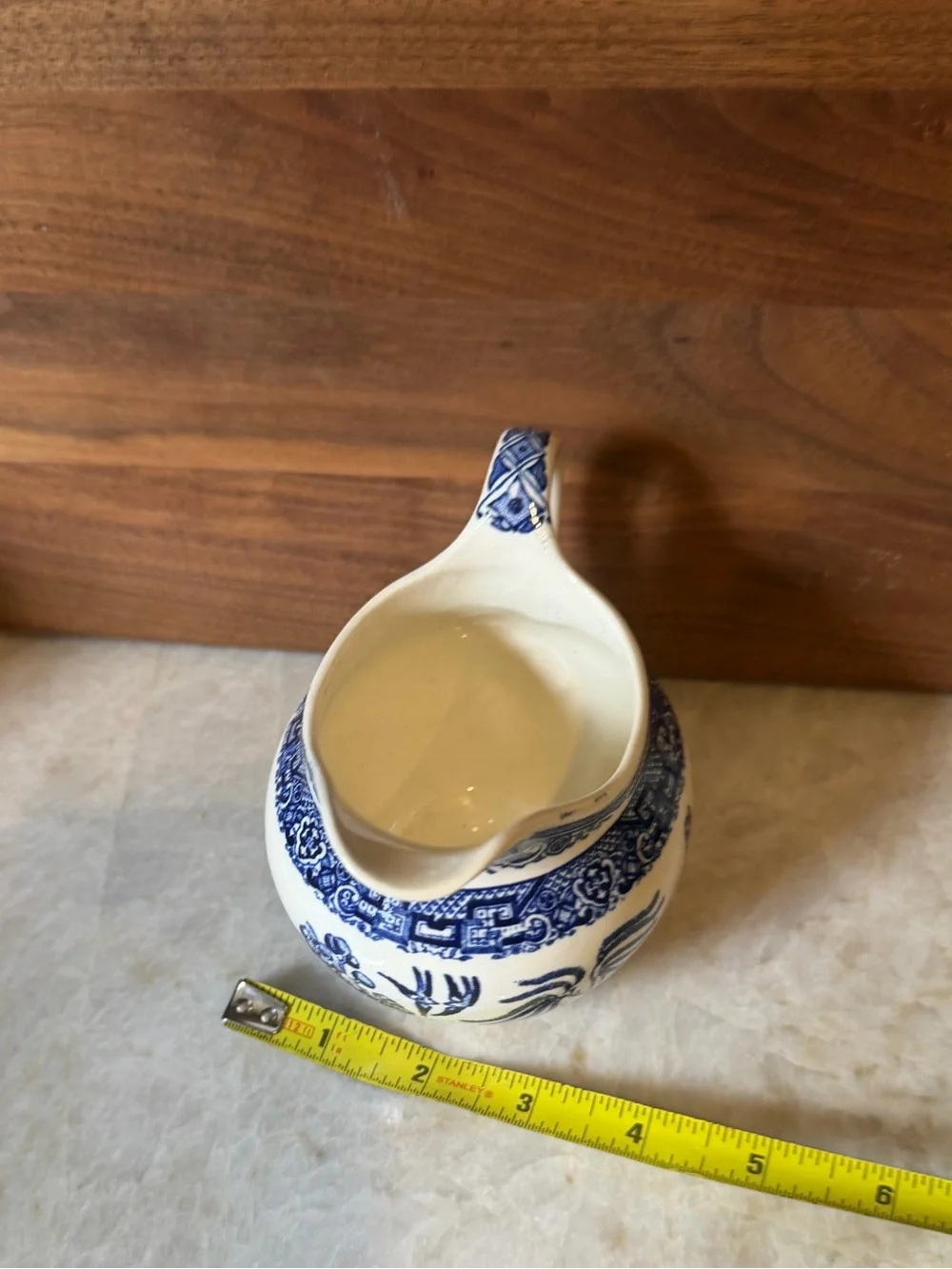 Vintage blue Willow gravy server